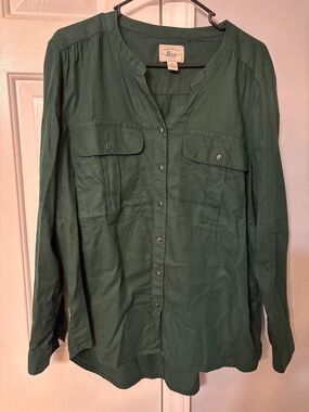 Bass Forest Green Utility Button-Up Shirt